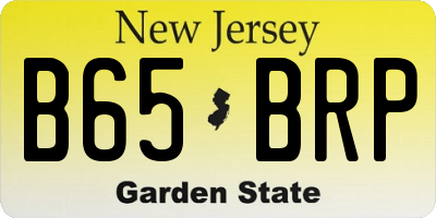 NJ license plate B65BRP