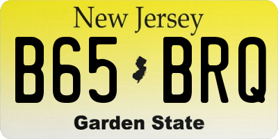 NJ license plate B65BRQ