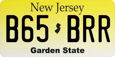 NJ license plate B65BRR