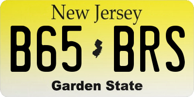 NJ license plate B65BRS