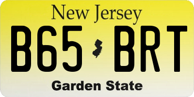 NJ license plate B65BRT