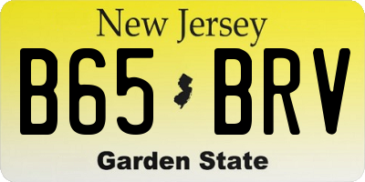 NJ license plate B65BRV
