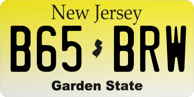 NJ license plate B65BRW
