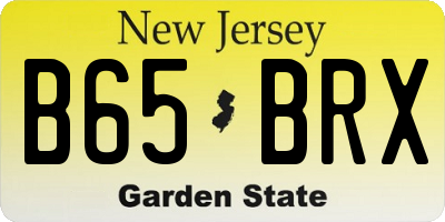 NJ license plate B65BRX