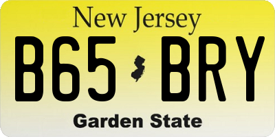 NJ license plate B65BRY