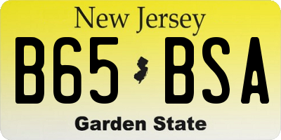 NJ license plate B65BSA