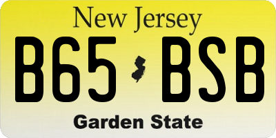 NJ license plate B65BSB