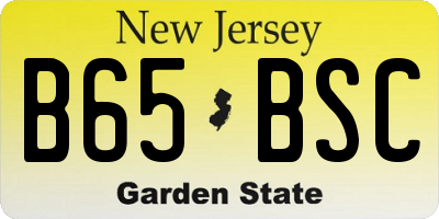 NJ license plate B65BSC