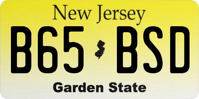 NJ license plate B65BSD