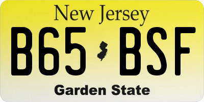 NJ license plate B65BSF