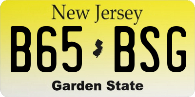 NJ license plate B65BSG