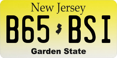 NJ license plate B65BSI
