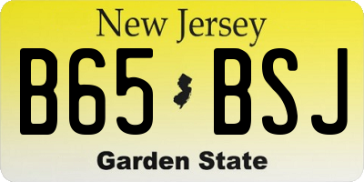 NJ license plate B65BSJ