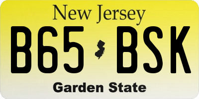 NJ license plate B65BSK