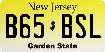 NJ license plate B65BSL