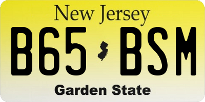 NJ license plate B65BSM