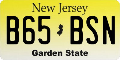 NJ license plate B65BSN
