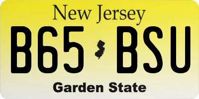 NJ license plate B65BSU