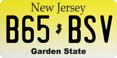 NJ license plate B65BSV