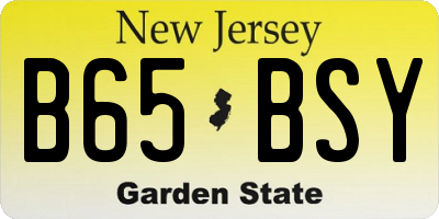NJ license plate B65BSY