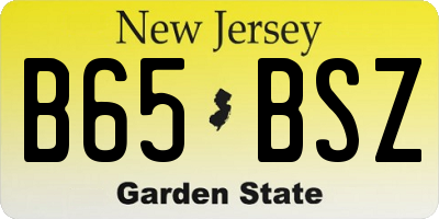 NJ license plate B65BSZ