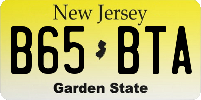 NJ license plate B65BTA