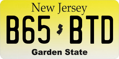 NJ license plate B65BTD