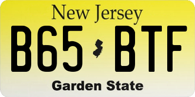 NJ license plate B65BTF