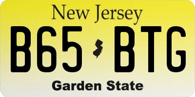 NJ license plate B65BTG