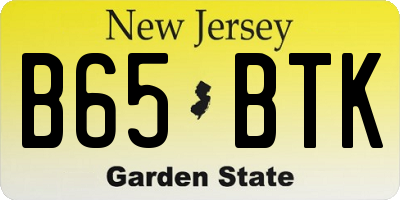 NJ license plate B65BTK