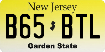 NJ license plate B65BTL