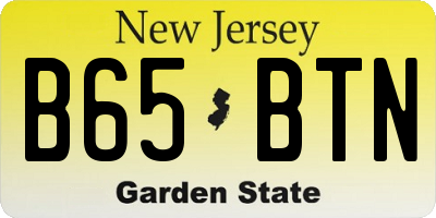 NJ license plate B65BTN