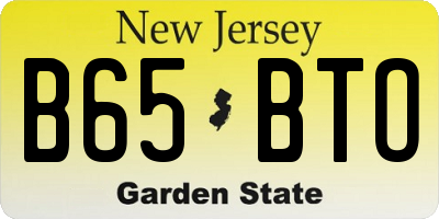 NJ license plate B65BTO