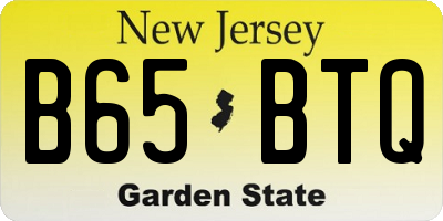 NJ license plate B65BTQ