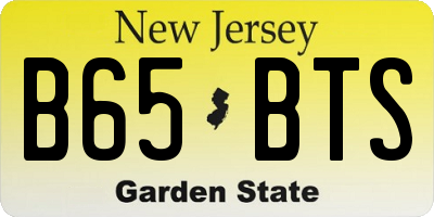 NJ license plate B65BTS