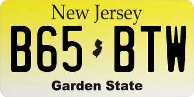 NJ license plate B65BTW