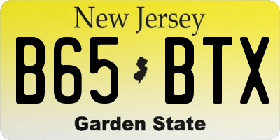 NJ license plate B65BTX