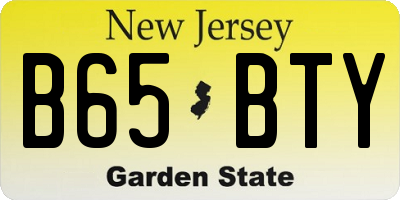NJ license plate B65BTY