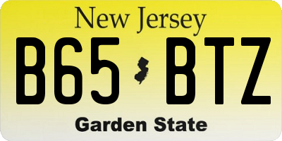 NJ license plate B65BTZ