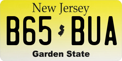 NJ license plate B65BUA
