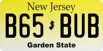NJ license plate B65BUB
