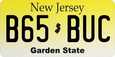 NJ license plate B65BUC