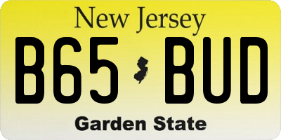NJ license plate B65BUD