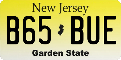 NJ license plate B65BUE