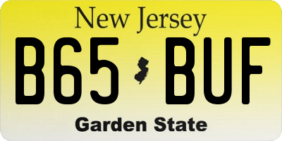 NJ license plate B65BUF