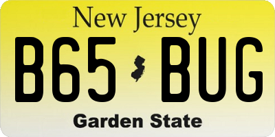 NJ license plate B65BUG