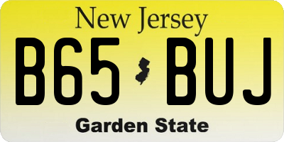 NJ license plate B65BUJ