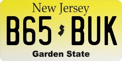 NJ license plate B65BUK