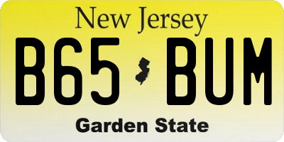 NJ license plate B65BUM