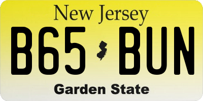 NJ license plate B65BUN